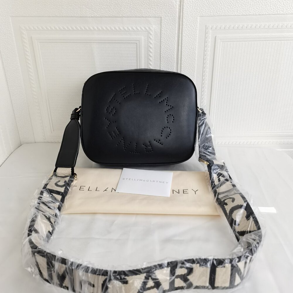 Stella McCartney Black Crossbody Bag with Bold Strap